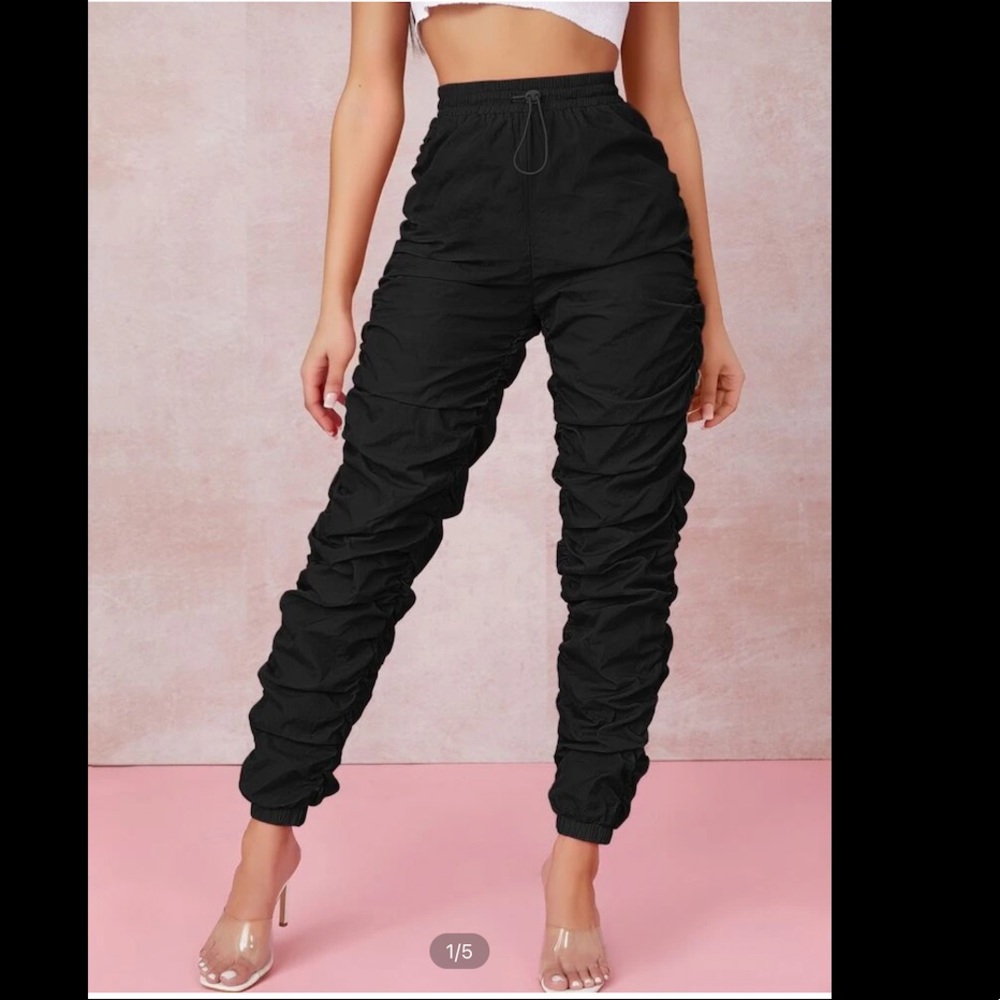 Windbreaker pants - Rutched toggle drawstring